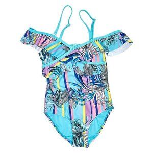 XOXO Big Girls One-Piece Swimwear Turquoise/Multi/Print Size 4 New